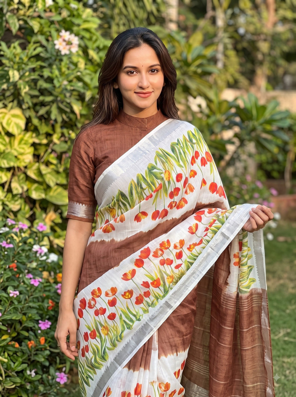 Premium Floral Print Designer Saree Collection – Elegant Border & Beautiful Colour Variants