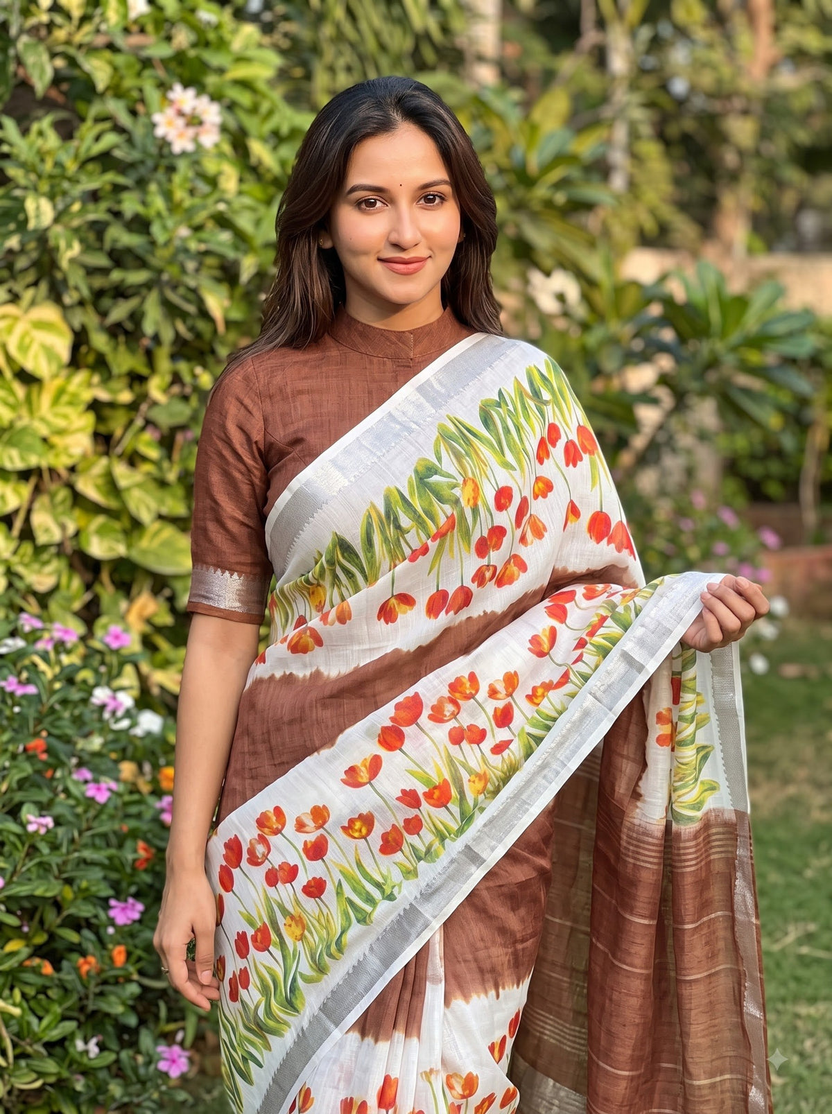 Premium Floral Print Designer Saree Collection – Elegant Border & Beautiful Colour Variants