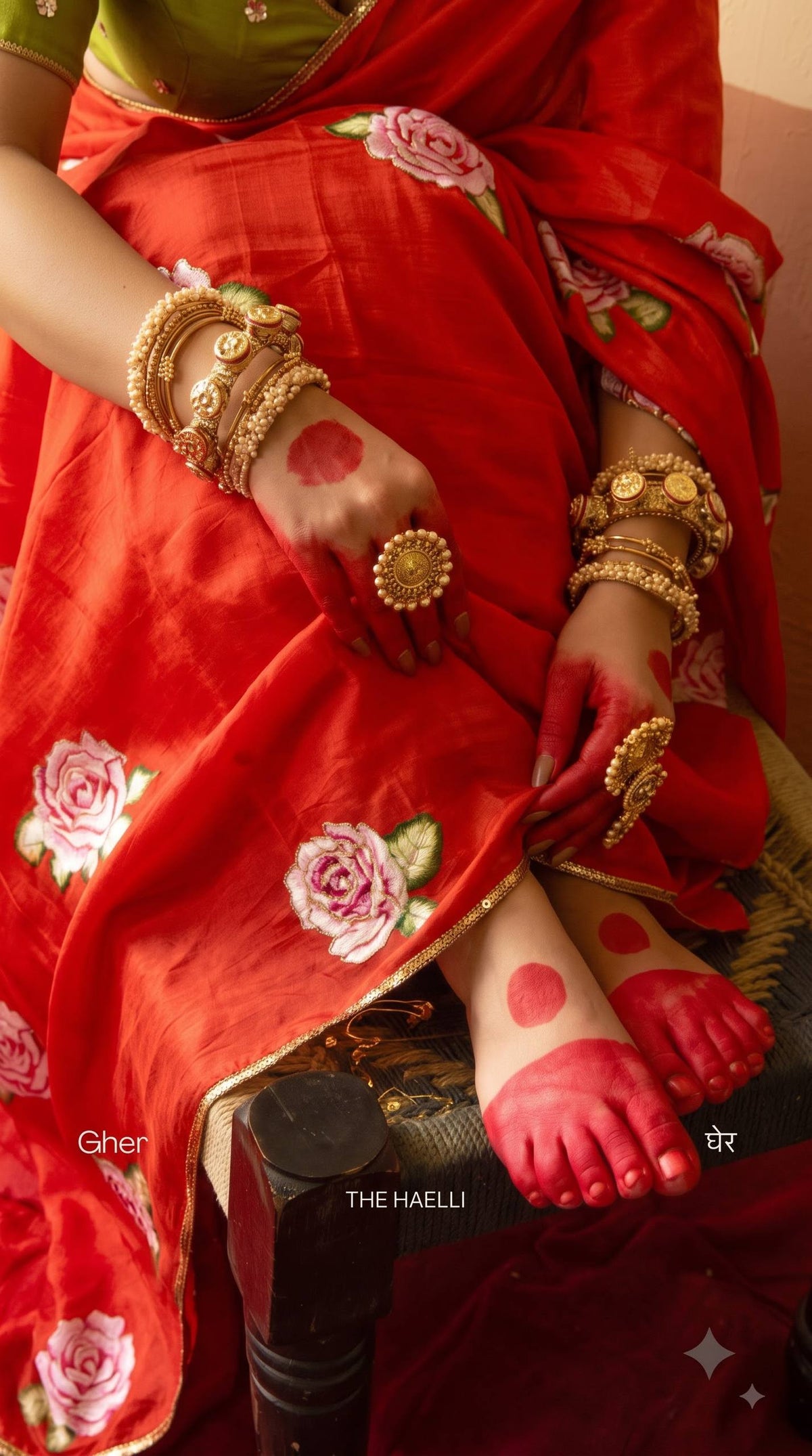 Premium White Rose Embroidery Saree with Golden Lace Border – Elegant Floral Designer Saree