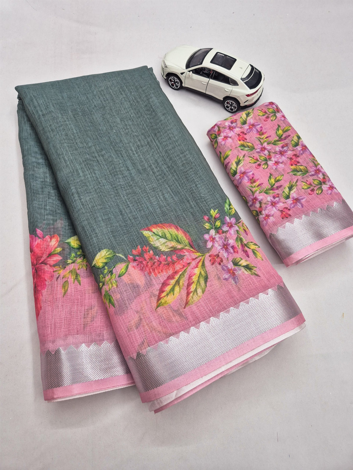 Exclusive Artistic Charm Linen Saree Collection