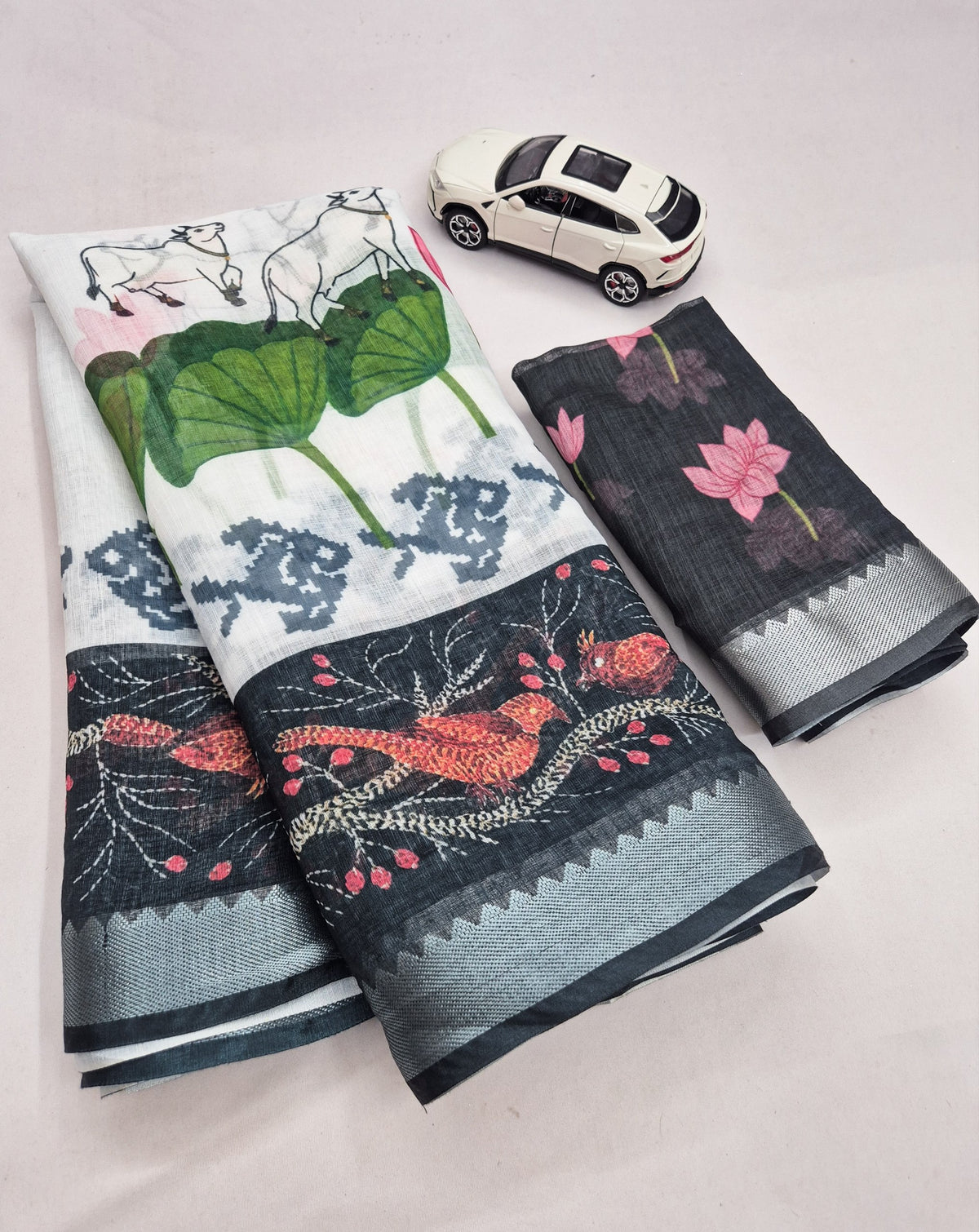 Exclusive Artistic Charm Linen Saree Collection