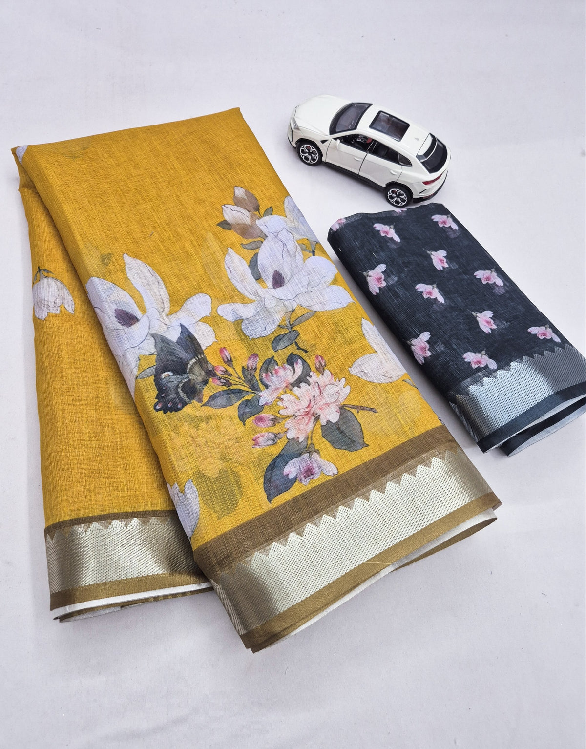 Exclusive Artistic Charm Linen Saree Collection