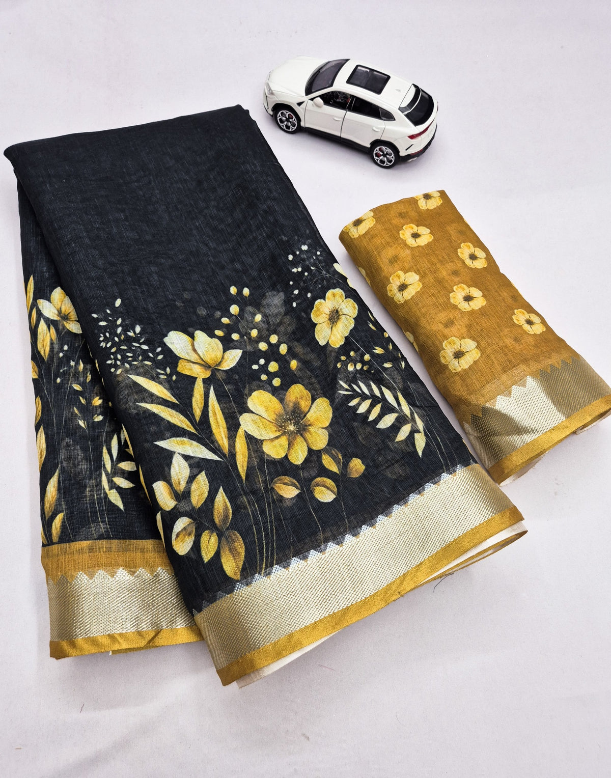 Exclusive Artistic Charm Linen Saree Collection