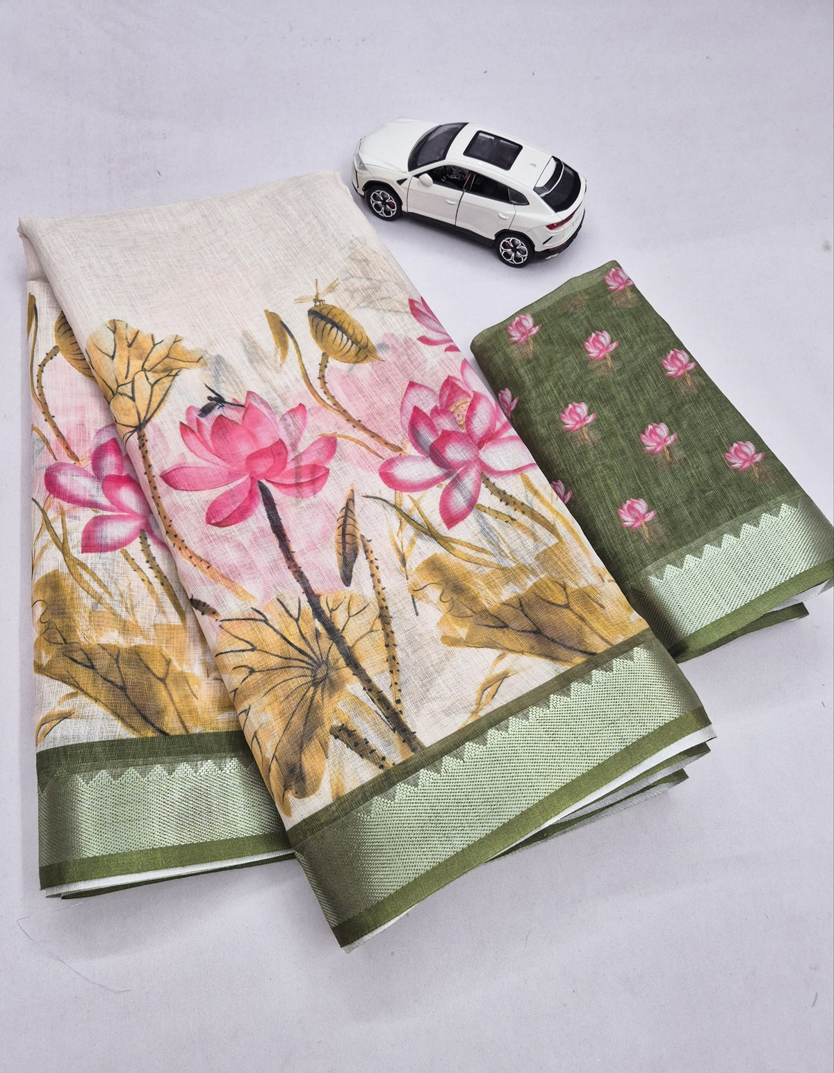 Exclusive Artistic Charm Linen Saree Collection