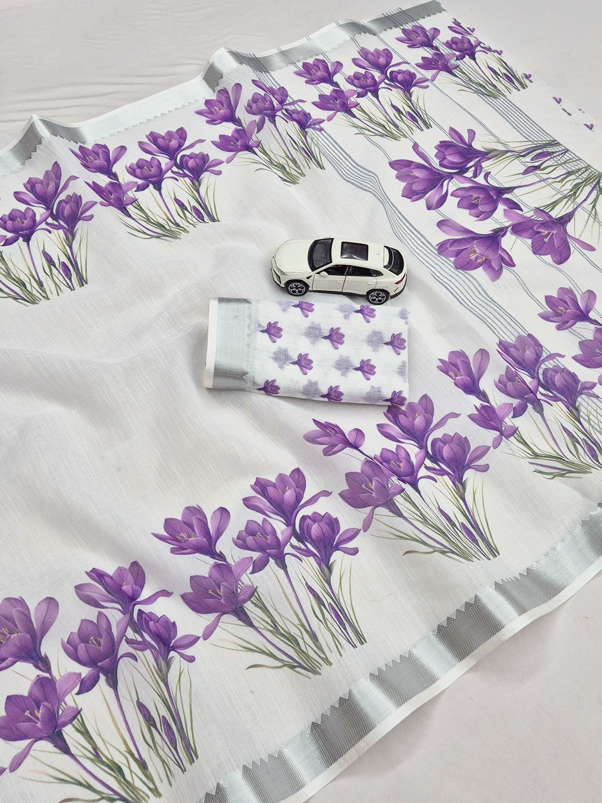 Premium Soft Linen Digital Print Saree Collection