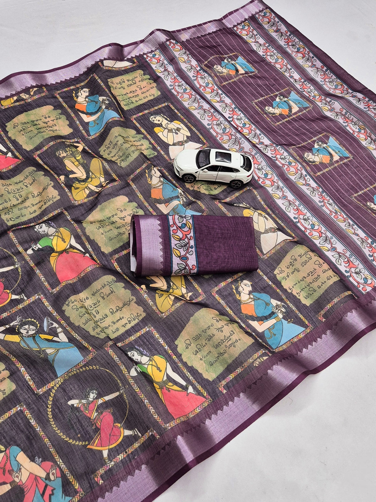 Premium Soft Linen Digital Print Saree Collection