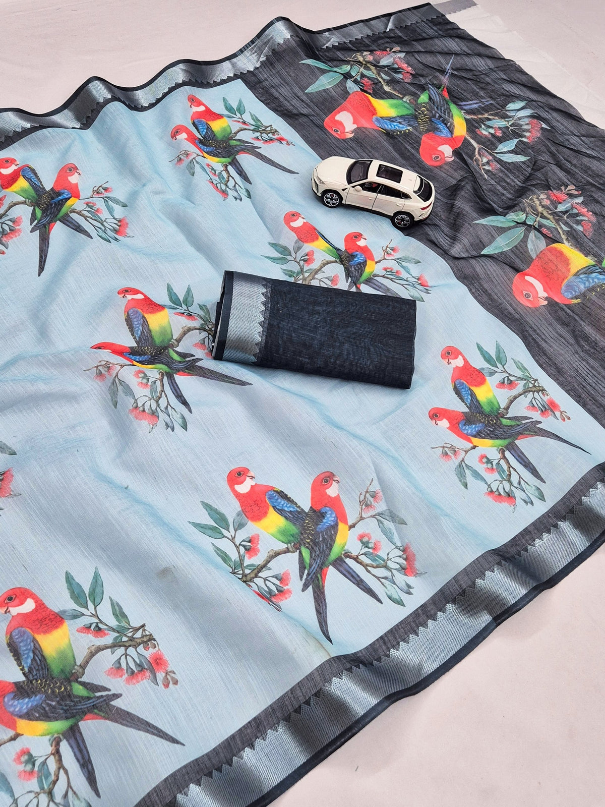 Premium Soft Linen Digital Print Saree Collection