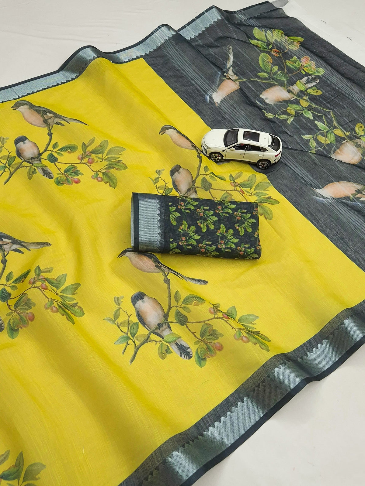 Premium Soft Linen Digital Print Saree Collection
