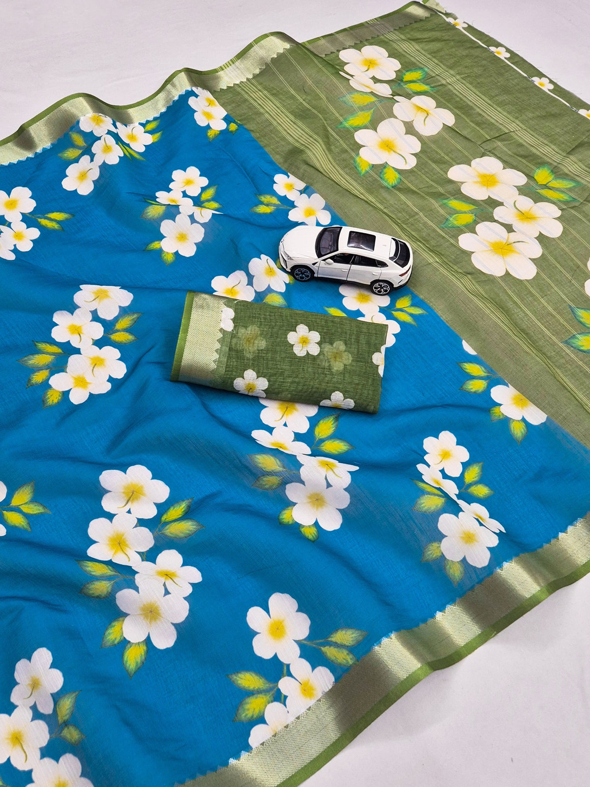 Premium Soft Linen Digital Print Saree Collection