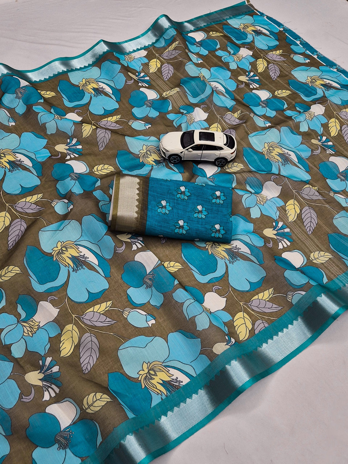 Premium Soft Linen Digital Print Saree Collection