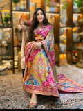 Premium Multicolor Ajrakh Print Mirror Work Designer Saree for Women | Festive Wear Collection