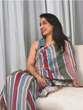 Premium Floral Digital Print Linen Saree