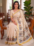 Premium Kerala Style Linen Digital Print Saree